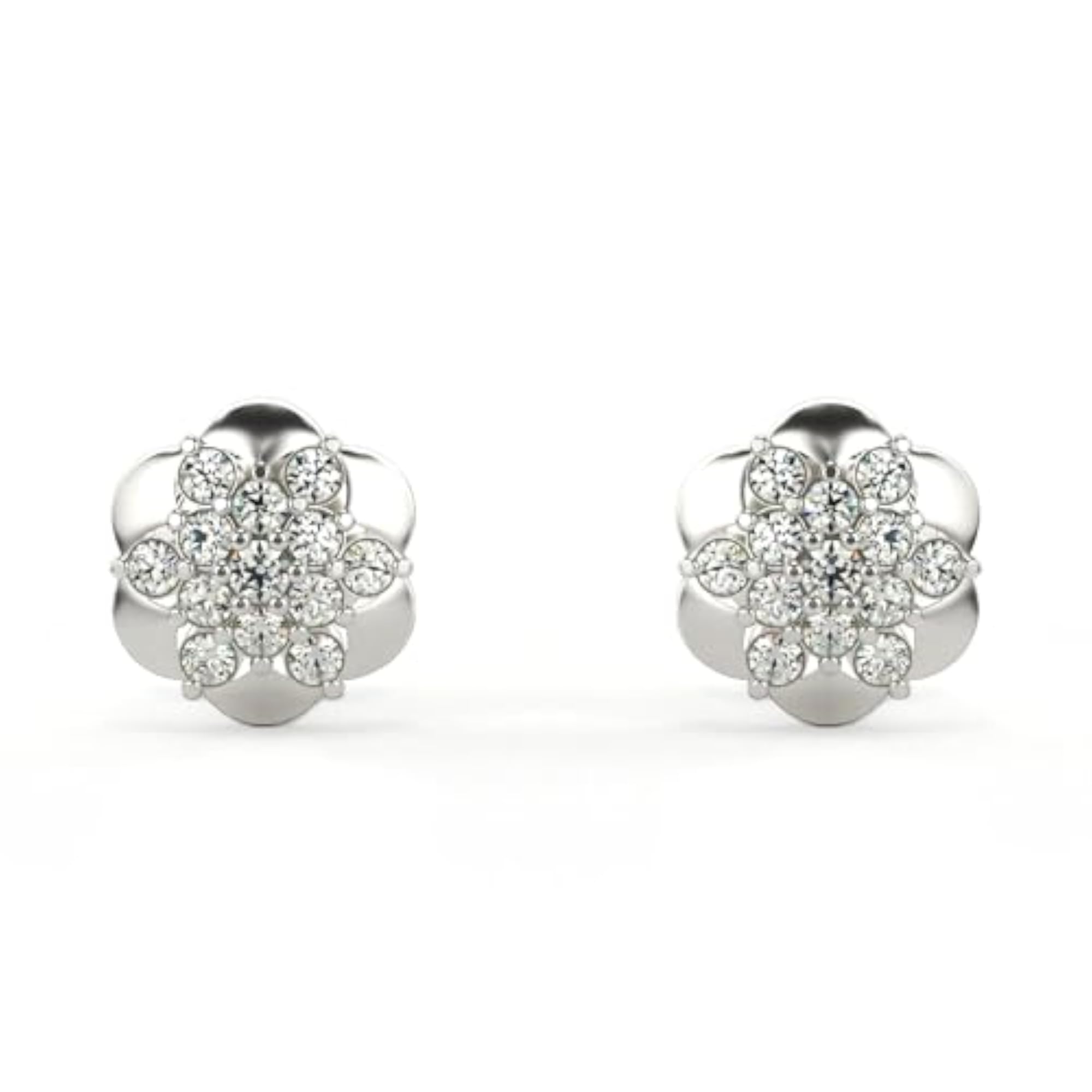 Sterling Silver & Certified Lab Grown Diamond 0.26cts Earrings for Women